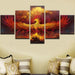 Fire Phoenix 5 Piece HD Multi Panel Canvas Wall Art Frame - Original Frame