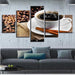 Coffee Afternoon 5 Piece HD Multi Panel Canvas Wall Art Frame - Original Frame