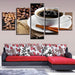 Coffee Afternoon 5 Piece HD Multi Panel Canvas Wall Art Frame - Original Frame