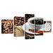 Coffee Afternoon 5 Piece HD Multi Panel Canvas Wall Art Frame - Original Frame