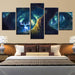 Tree Deer Illusion 5 Piece HD Multi Panel Canvas Wall Art Frame - Original Frame