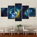 Tree Deer Illusion 5 Piece HD Multi Panel Canvas Wall Art Frame - Original Frame