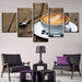 Coffee Art Painting 5 Piece HD Multi Panel Canvas Wall Art Frame - Original Frame