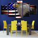 American Flag And Eagle 5 Piece HD Multi Panel Canvas Wall Art Frame - Original Frame