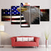 American Flag And Eagle 5 Piece HD Multi Panel Canvas Wall Art Frame - Original Frame