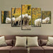 White Wolves Pack 5 Piece HD Multi Panel Canvas Wall Art Frame - Original Frame