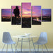 Sunset Mountain Top 5 Piece HD Multi Panel Canvas Wall Art Frame - Original Frame