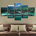 Wooden Bridge 5 Piece HD Multi Panel Canvas Wall Art Frame - Original Frame