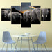 Elephant Family 5 Piece HD Multi Panel Canvas Wall Art Frame - Original Frame