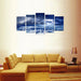 Seaside Lightning 5 Piece HD Multi Panel Canvas Wall Art Frame - Original Frame