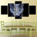 Blue Eyes Gray Cat 5 Piece HD Multi Panel Canvas Wall Art Frame - Original Frame