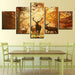 Autumn Forest Deers 5 Piece HD Multi Panel Canvas Wall Art Frame - Original Frame