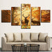 Autumn Forest Deers 5 Piece HD Multi Panel Canvas Wall Art Frame - Original Frame