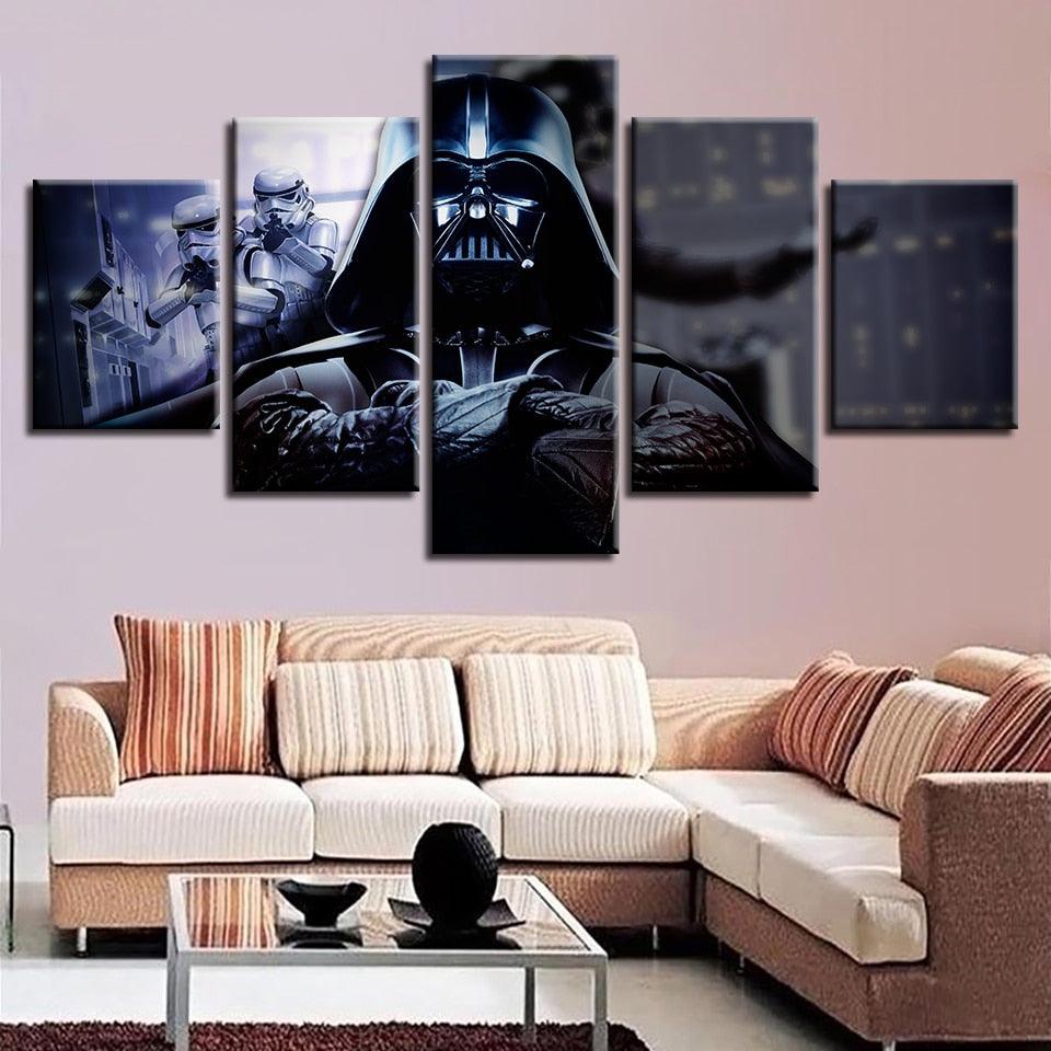 Star War Darth Vader 5 Piece HD Multi Panel Canvas Wall Art Frame - Original Frame