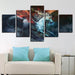 Horse 5 Piece HD Multi Panel Canvas Wall Art Frame - Original Frame