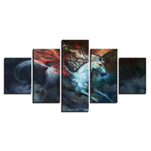 Horse 5 Piece HD Multi Panel Canvas Wall Art Frame - Original Frame