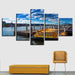 Ship Docks 5 Piece HD Multi Panel Canvas Wall Art Frame - Original Frame