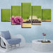 Guitar And Flower 5 Piece HD Multi Panel Canvas Wall Art - Original Frame