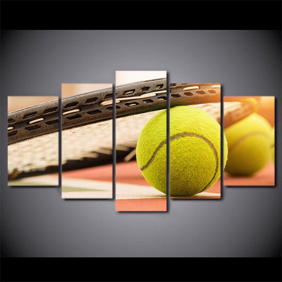 Tennis 5 Piece HD Multi Panel Canvas Wall Art Frame - Original Frame