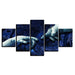 Starry Space Astronaut Hands 5 Piece HD Multi Panel Canvas Wall Art Frame - Original Frame