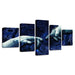 Starry Space Astronaut Hands 5 Piece HD Multi Panel Canvas Wall Art Frame - Original Frame