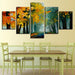 Yellow Leaves Trees Forest 5 Piece HD Multi Panel Canvas Wall Art Frame - Original Frame