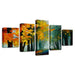 Yellow Leaves Trees Forest 5 Piece HD Multi Panel Canvas Wall Art Frame - Original Frame