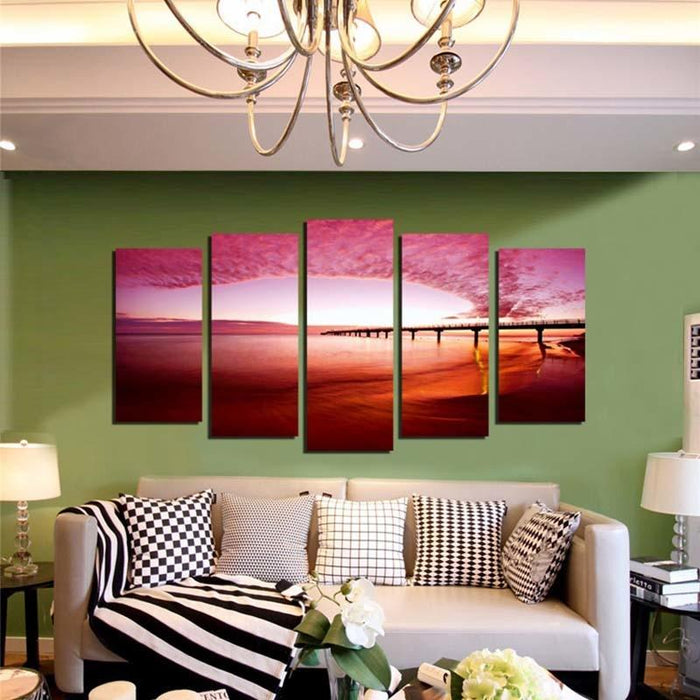 Bridge 5 Piece HD Multi Panel Canvas Wall Art Frame - Original Frame