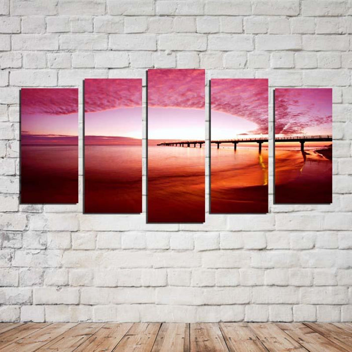 Bridge 5 Piece HD Multi Panel Canvas Wall Art Frame - Original Frame