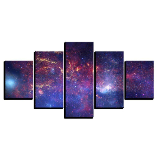 Red Nebula Space 5 Piece HD Multi Panel Canvas Wall Art Frame - Original Frame