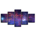 Red Nebula Space 5 Piece HD Multi Panel Canvas Wall Art Frame - Original Frame