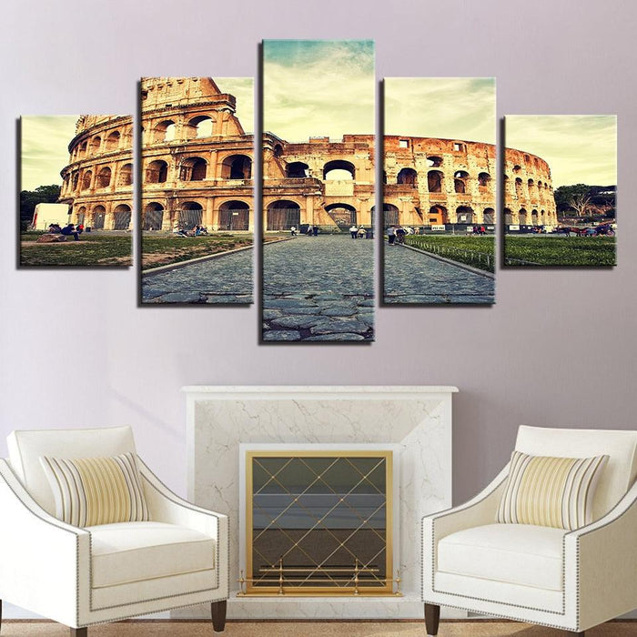 Colosseum 5 Piece HD Multi Panel Canvas Wall Art Frame - Original Frame