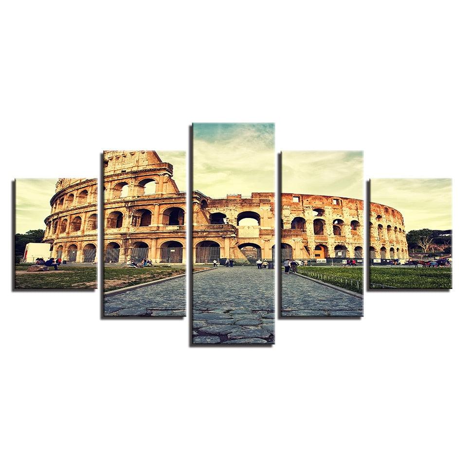 Colosseum 5 Piece HD Multi Panel Canvas Wall Art Frame - Original Frame