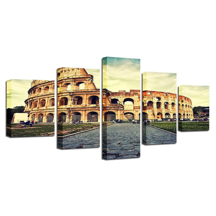 Colosseum 5 Piece HD Multi Panel Canvas Wall Art Frame - Original Frame