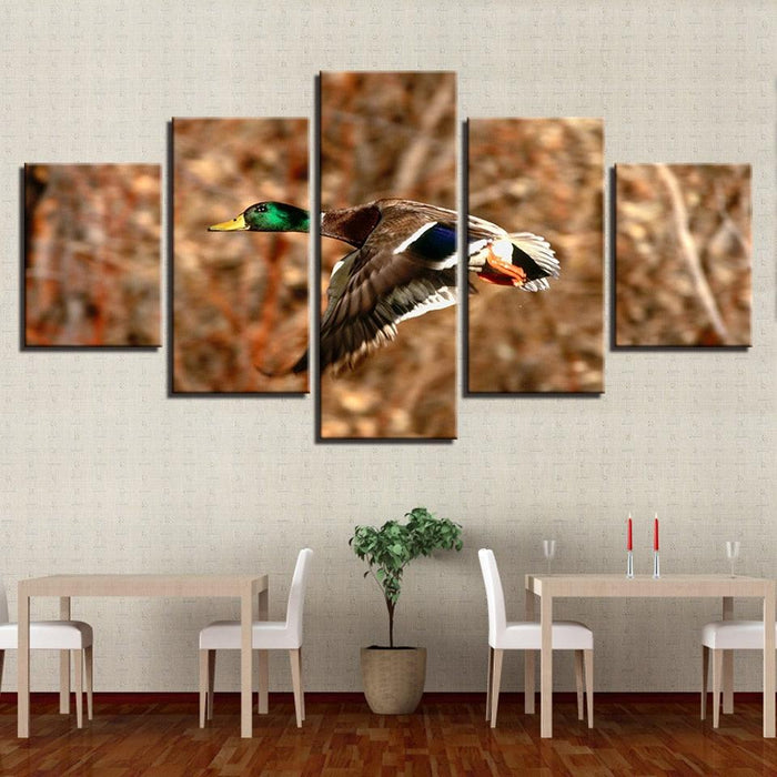 Green Duck 5 Piece HD Multi Panel Canvas Wall Art Frame - Original Frame