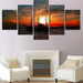 Sailing Under The Sunset 5 Piece HD Multi Panel Canvas Wall Art Frame - Original Frame