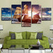 Sunlit Sailboat 5 Piece HD Multi Panel Canvas Wall Art Frame - Original Frame