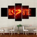 Fire 5 Piece HD Multi Panel Canvas Wall Art Frame - Original Frame