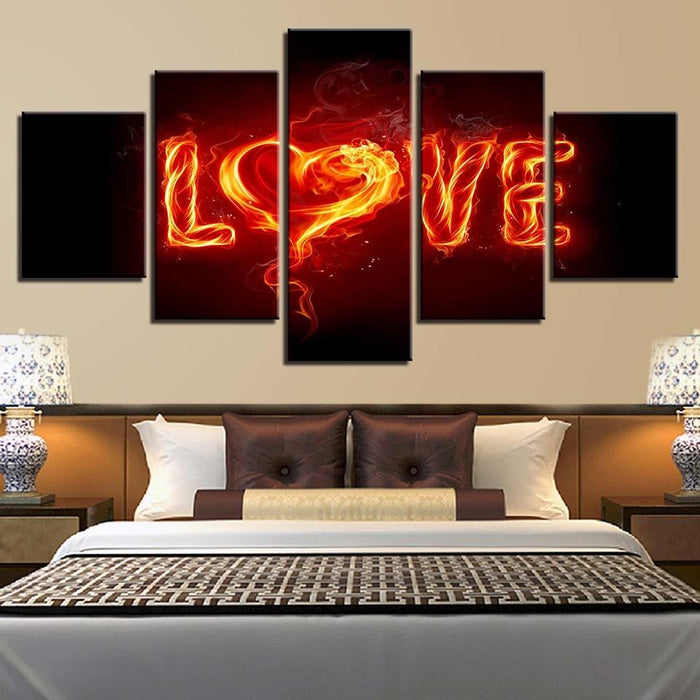 Fire 5 Piece HD Multi Panel Canvas Wall Art Frame - Original Frame