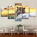 Majestic Tiger 5 Piece HD Multi Panel Canvas Wall Art Frame - Original Frame