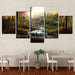 Forest Waterfalls Streams 5 Piece HD Multi Panel Canvas Wall Art Frame - Original Frame