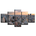 Dusk Cityscape 5 Piece HD Multi Panel Canvas Wall Art Frame - Original Frame