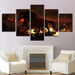 Fiery Horse 5 Piece HD Multi Panel Canvas Wall Art Frame - Original Frame