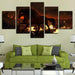 Fiery Horse 5 Piece HD Multi Panel Canvas Wall Art Frame - Original Frame