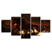 Fiery Horse 5 Piece HD Multi Panel Canvas Wall Art Frame - Original Frame