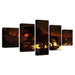 Fiery Horse 5 Piece HD Multi Panel Canvas Wall Art Frame - Original Frame