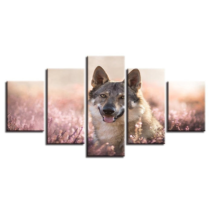 Wolfdog 5 Piece HD Multi Panel Canvas Wall Art Frame - Original Frame