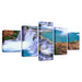 Natural Waterfall Landscape 5 Piece HD Multi Panel Canvas Wall Art Frame - Original Frame