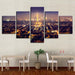 Paris Lights 5 Piece HD Multi Panel Canvas Wall Art Frame - Original Frame