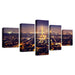 Paris Lights 5 Piece HD Multi Panel Canvas Wall Art Frame - Original Frame